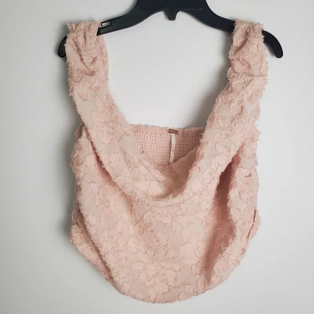 Free People Castille Textured Blush Tank Top Size Large